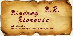 Miodrag Riorović vizit kartica